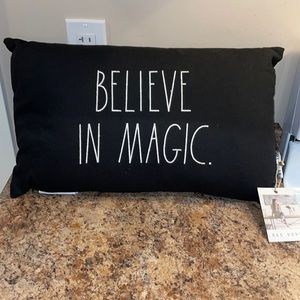 Rae Dunn Black Believe in Magic Throw Pillow